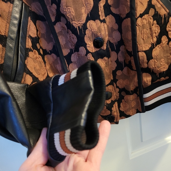 COACH Light weight  Leather& Silk Jacket - Picture 2 of 16